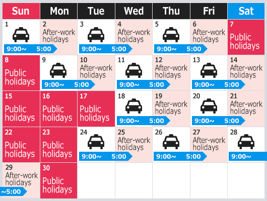 Montly work schedule