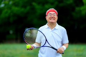 Senior,Men,Playing,Tennis