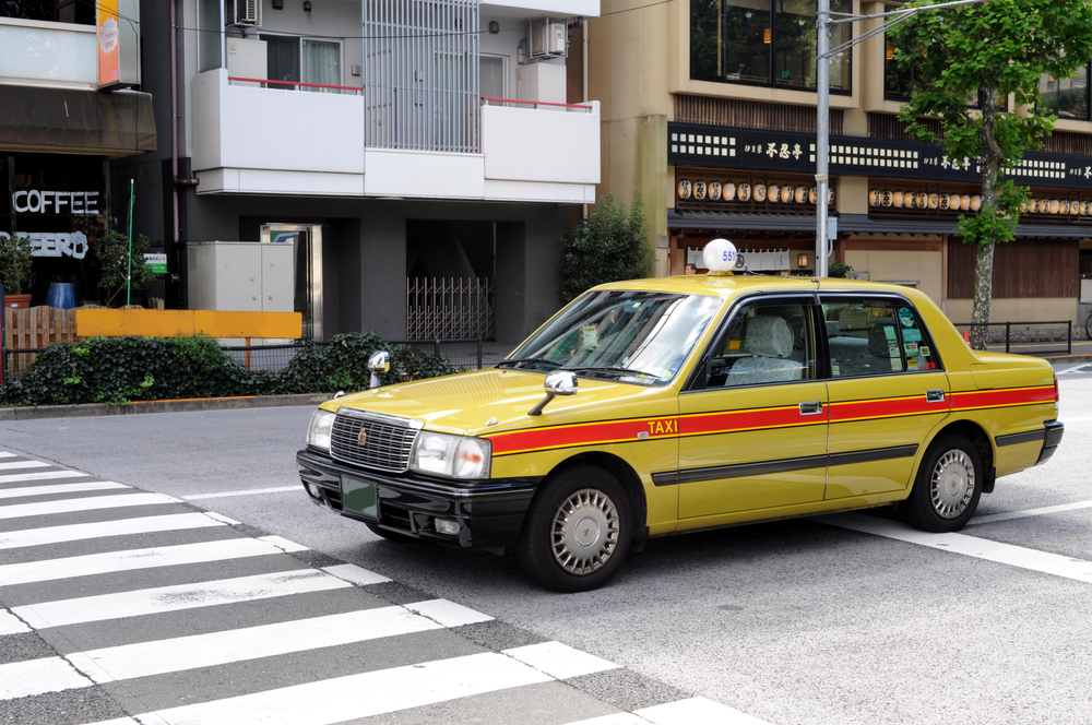 Taxi,In,Shibuya,Japan,On,Road