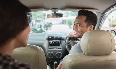 Asian,Male,Taxi,Driver,Welcoming,His,Customer
