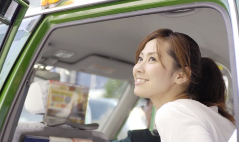 Japanese,Woman,In,Taxi